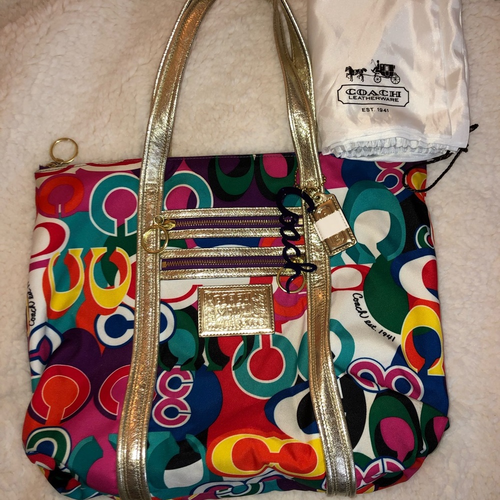Rare Coach Poppy C Glam Tote
